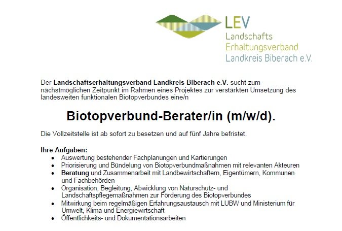 Biotopverbund-Berater:in (m/w/d) gesucht