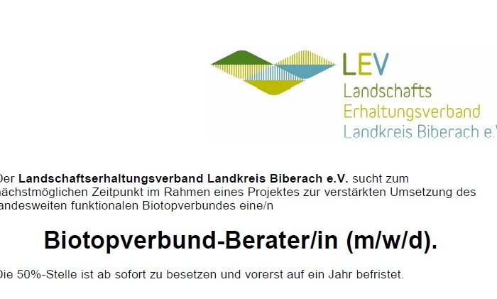 Biotopverbundberater:in (m/w/d) gesucht!